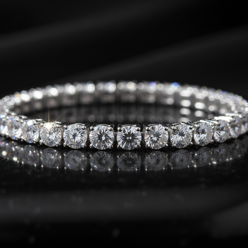 Classic AD Diamond Tennis Bracelet for Women