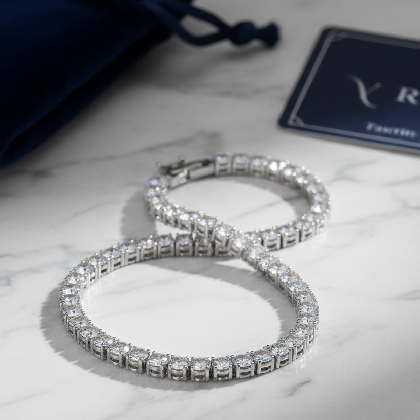 Classic AD Diamond Tennis Bracelet for Women