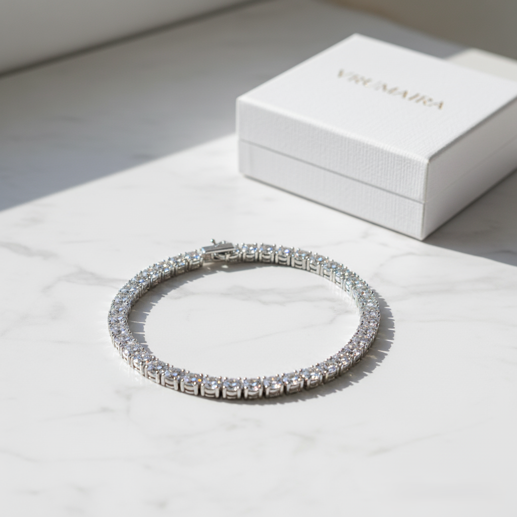 Classic AD Diamond Tennis Bracelet for Women