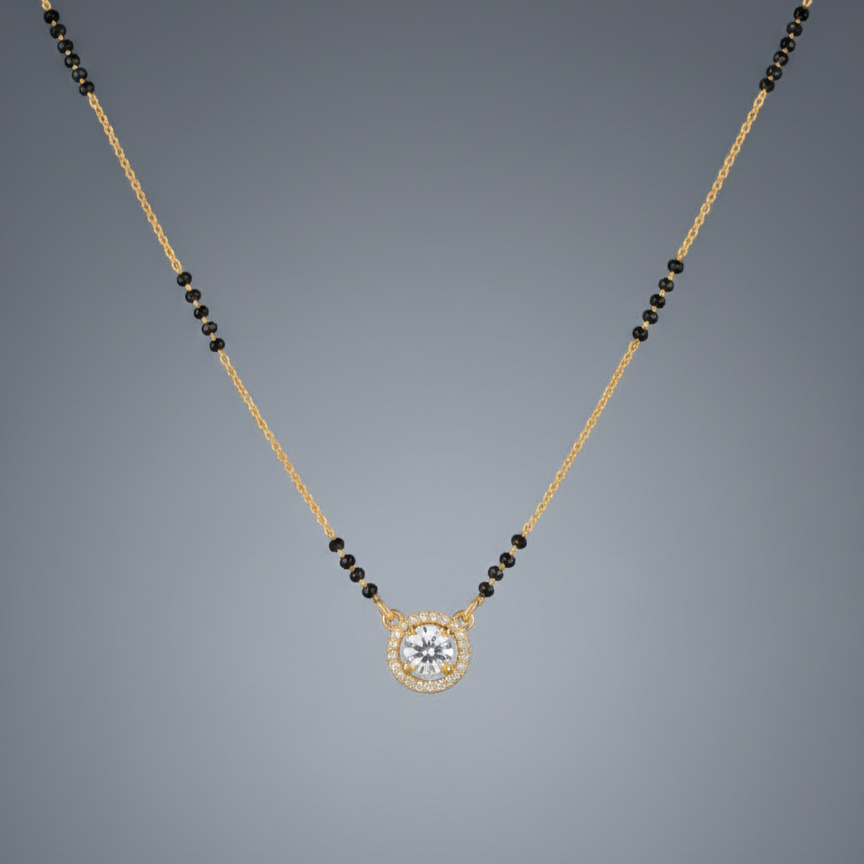Minimalist Solitaire Halo AD Mangalsutra