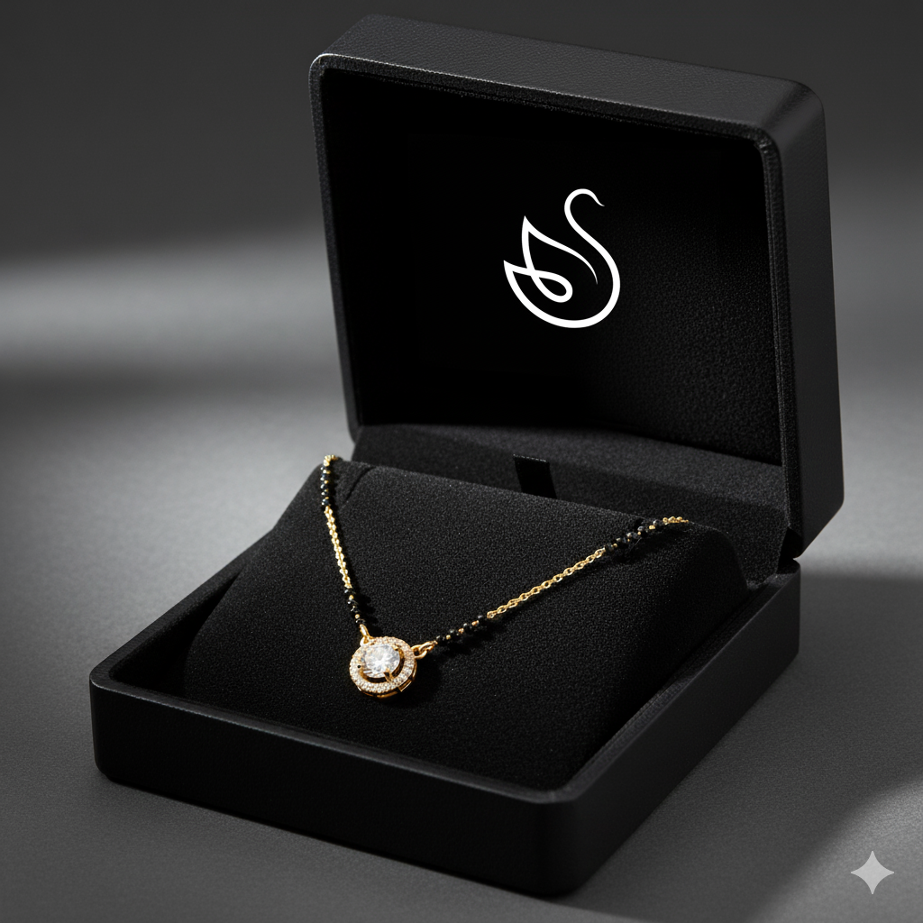 Minimalist Solitaire Halo AD Mangalsutra