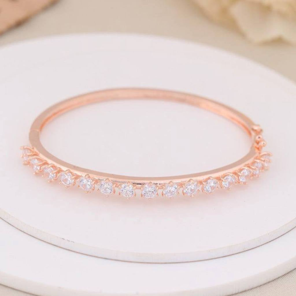 Elegant Rose Gold Cubic Zirconia Bracelet