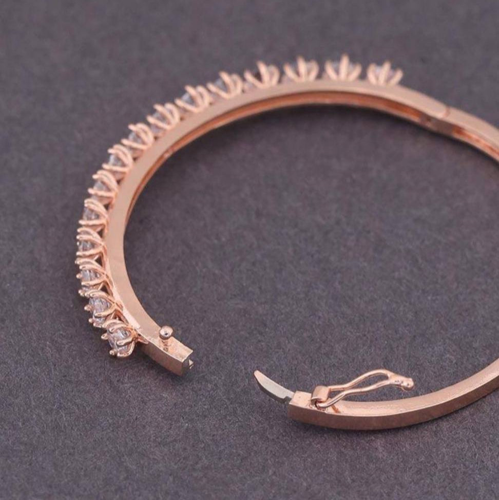 Elegant Rose Gold Cubic Zirconia Bracelet