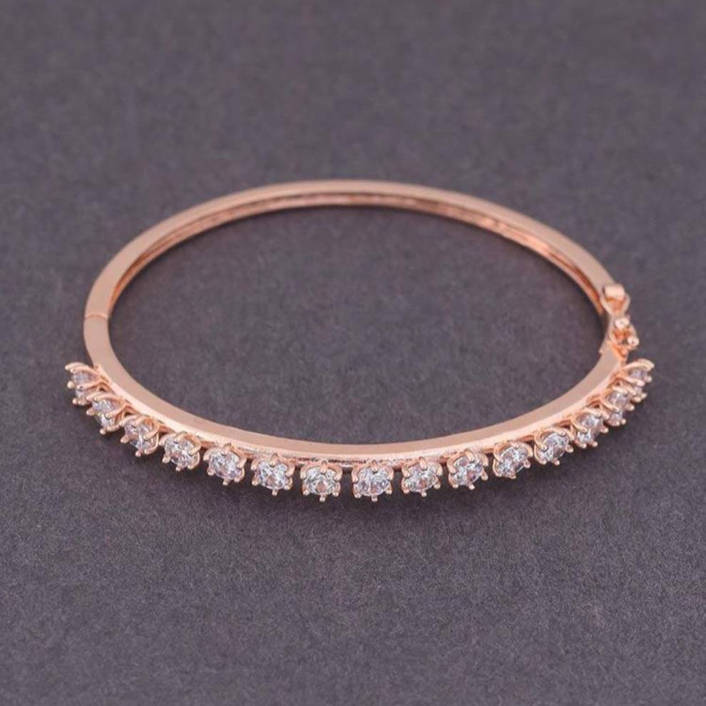 Elegant Rose Gold Cubic Zirconia Bracelet
