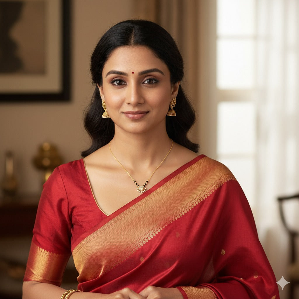 Modern Sunburst Floral AD Mangalsutra