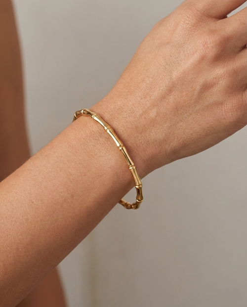 Segmented Gold Bamboo Bracelet