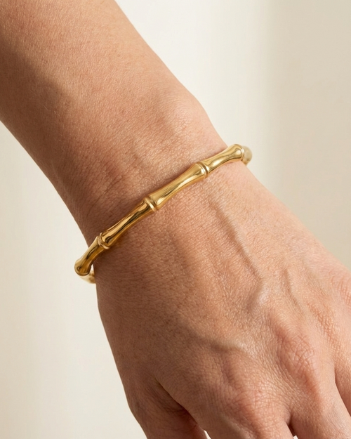 Gilded Segmented Bamboo Kada