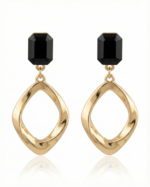 Gilded Ebony Contoured Dangles