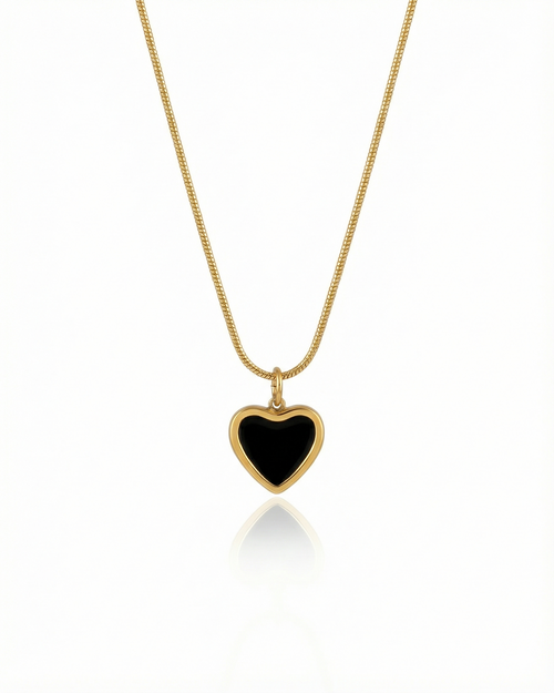 Ebony-Vitreous Cordiform Necklace