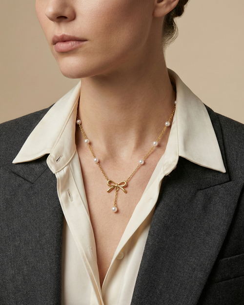 Nacreous & Nodular-Ribbon Necklace