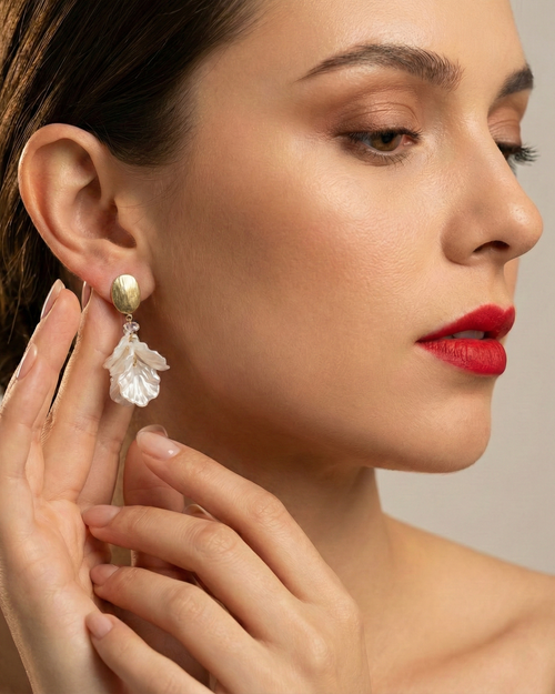 Satin Petal Blossom Dangles