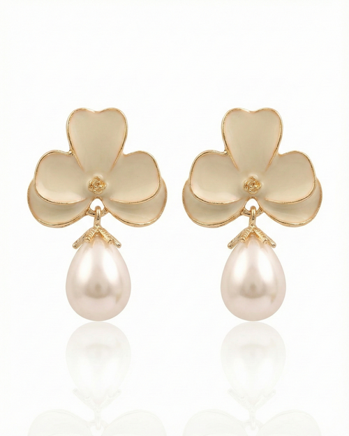 Ivory Blossom Pearl Earrings