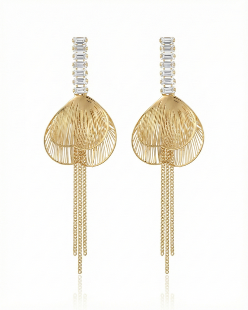 Shimmering Filigree Fringe Dangles