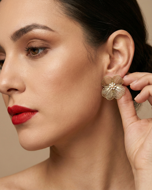 Gilded Gossamer Blossom Earrings