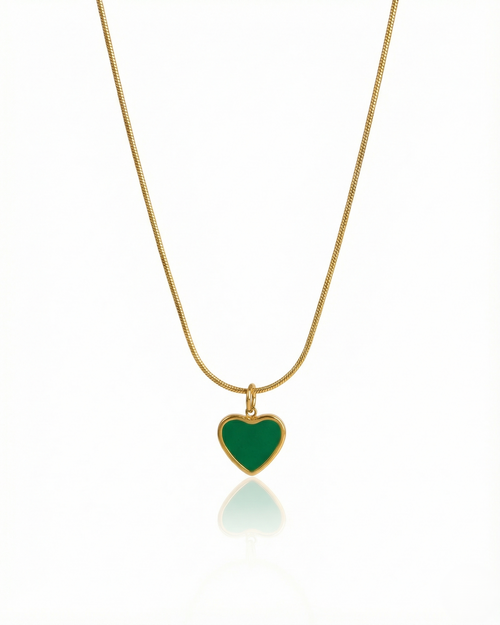 Emerald-Vitreous Cordiform Necklace