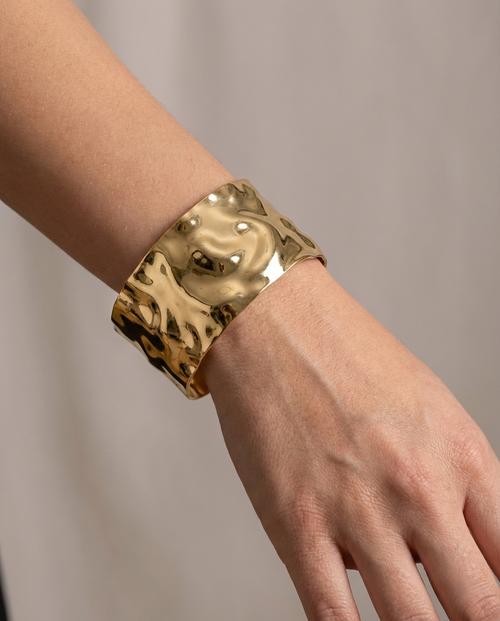 Gilded Rippled Artisan Cuff