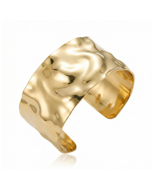 Gilded Rippled Artisan Cuff