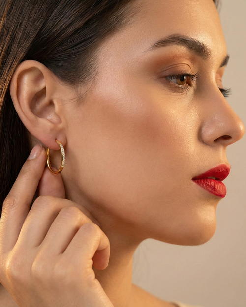 Gilded Luminous Pavé Hoops
