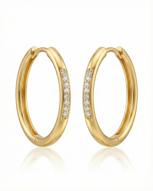 Gilded Luminous Pavé Hoops