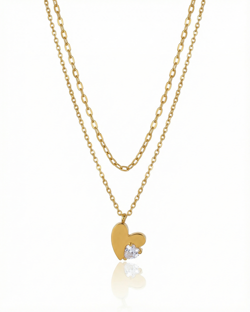 Crystalline Asymmetric-Cordiform Necklace