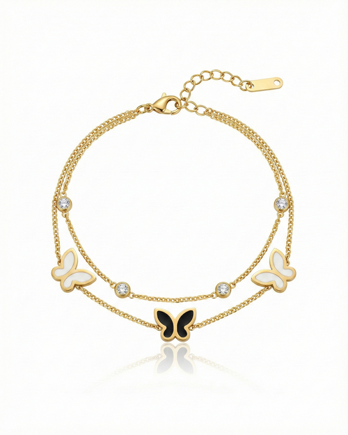 Noir & Nacreous Papillon Bracelet