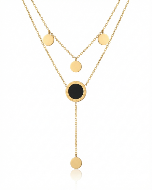 Romanesque Medallion Lariat Necklace