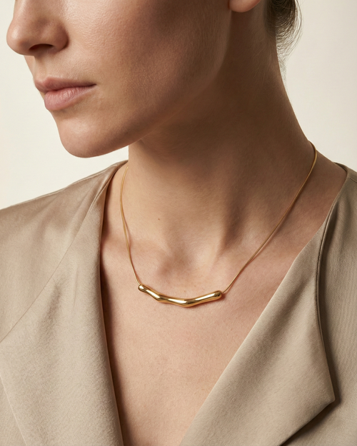 Molten Biomorphic-Baton Necklace