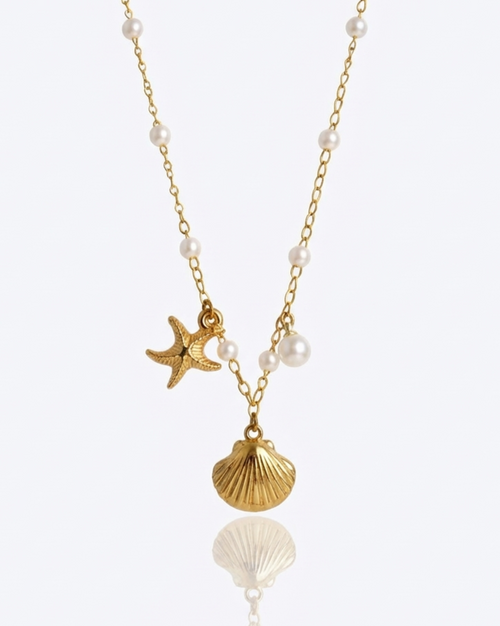 Gilded Coastal Pearl Necklace