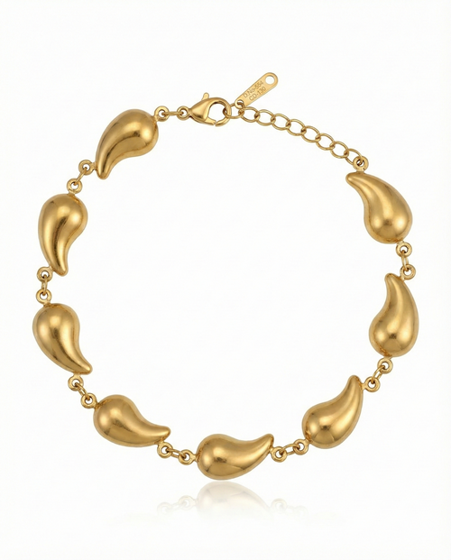 Gilded Lustrous Teardrop Bracelet