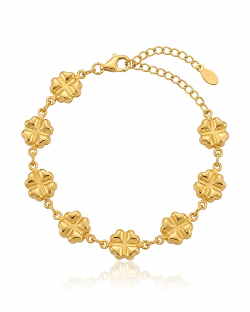 Voluminous-Clover Linked Bracelet