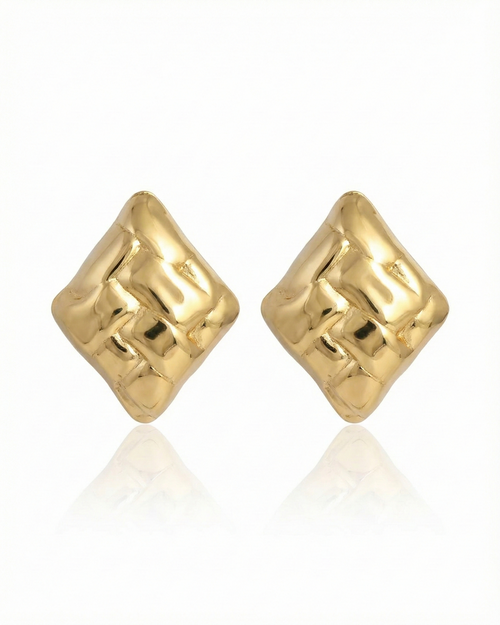 Gilded Braided Lozenge Earrings