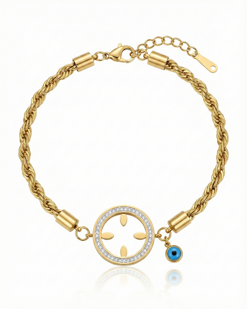 Pavé-Halo & Azure-Ocular Bracelet