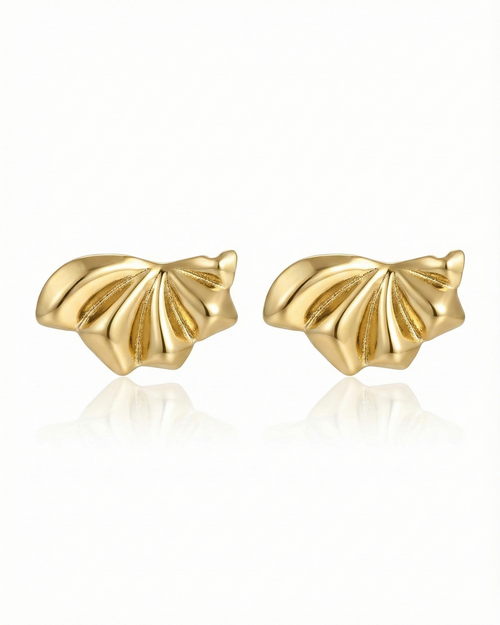 Rippled Shell-Fan Earrings