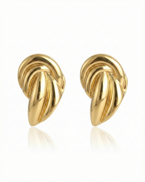 Lustrous Ribbed Swirl Earrings