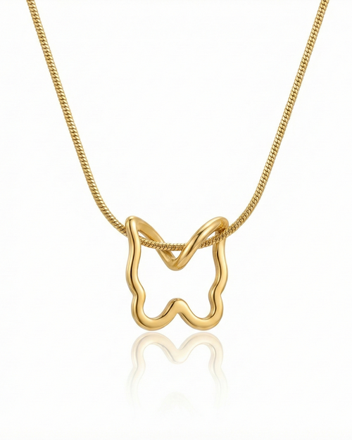 Gilded Contour Butterfly Necklace