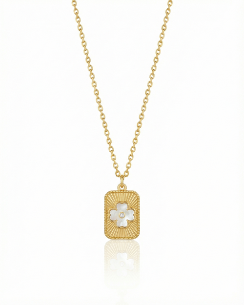 Striated Nacreous Clover Necklace