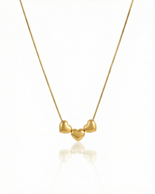 Voluminous-Cordiform Triad Necklace