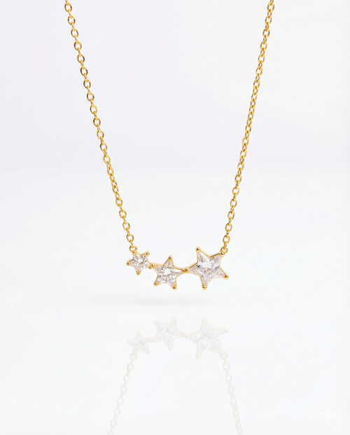 Gilded Stellar Trio Necklace