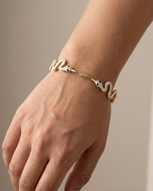 Crystalline Alabaster-Serpent Kada