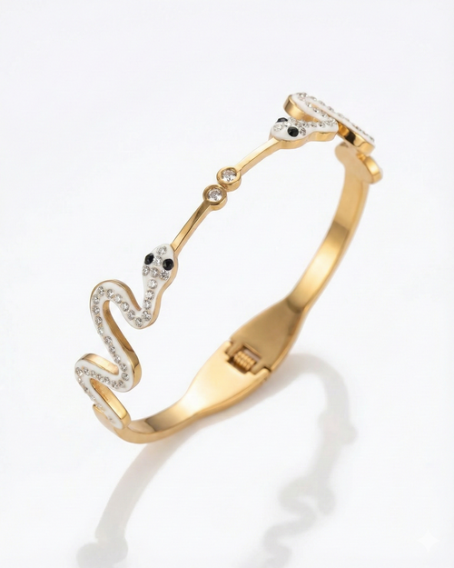 Crystalline Alabaster-Serpent Kada