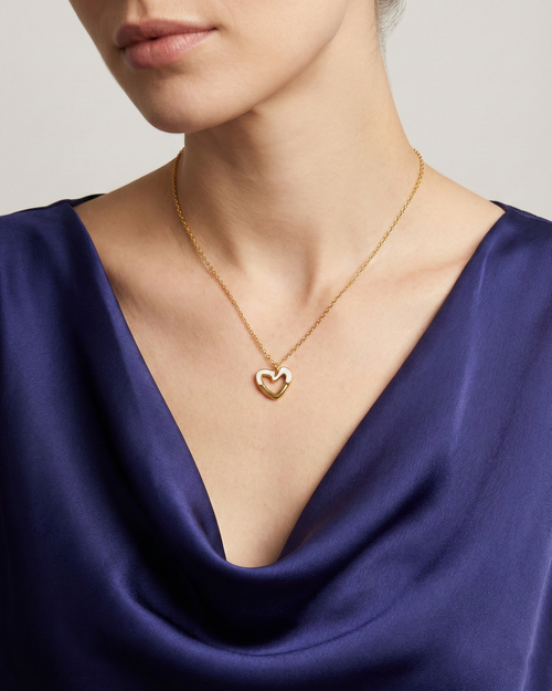 Biomorphic Alabaster Cordiform Necklace