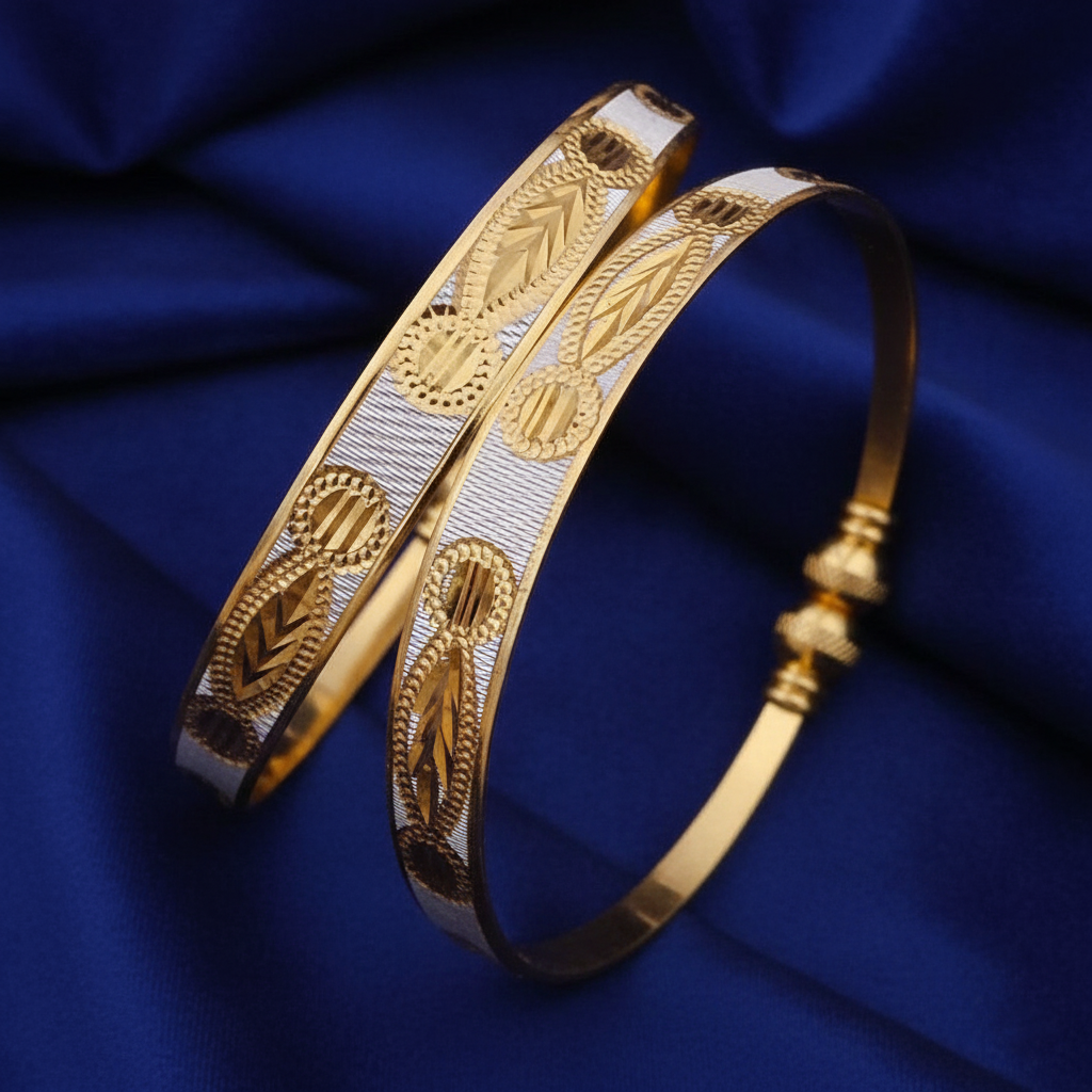 Designer Two-Tone Floral Kangan Pair