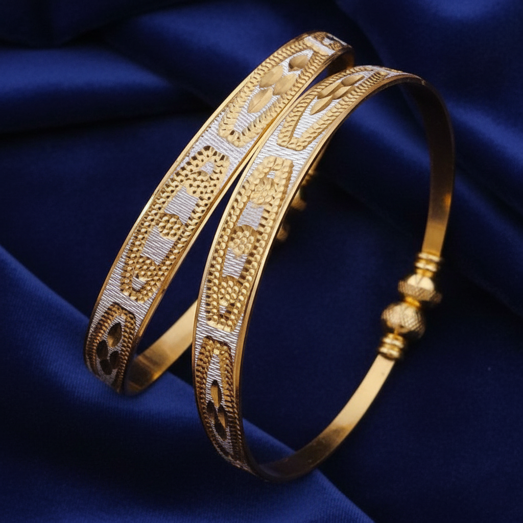 Intricate Geometric Two-Tone Kangan Pair