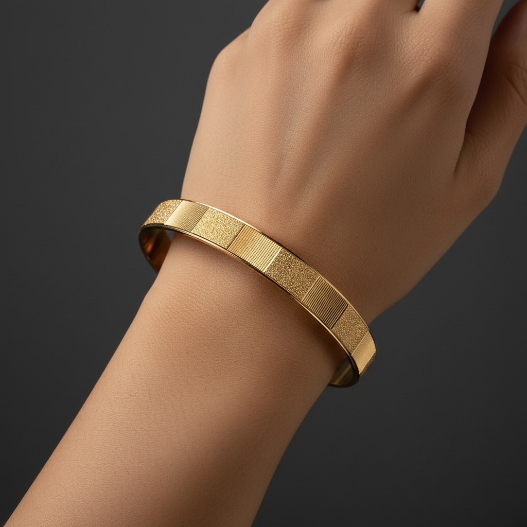 Modern Gold Plated Textured Kangan Set