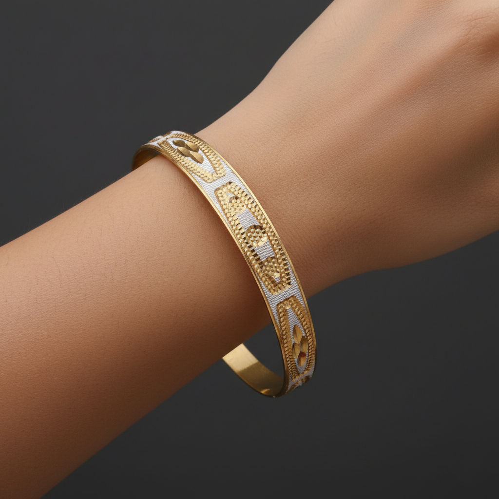 Intricate Geometric Two-Tone Kangan Pair
