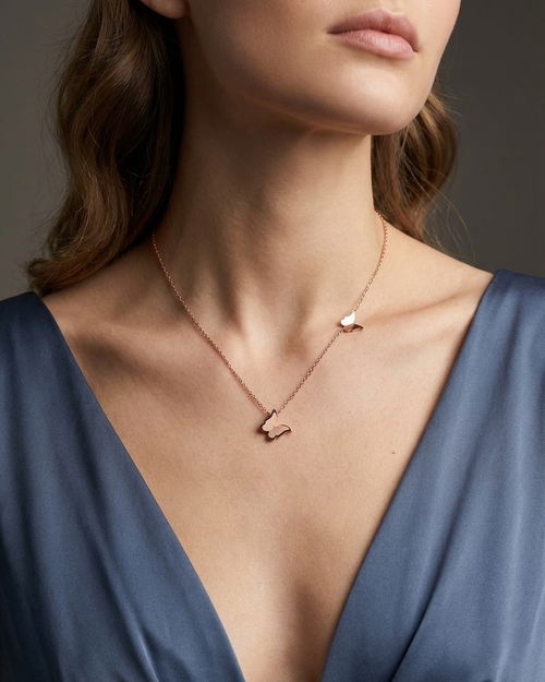 Textured Papillon Duo Necklace
