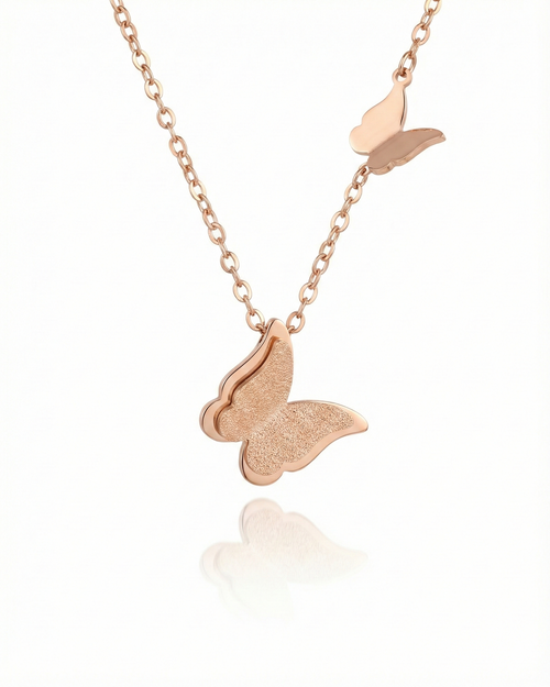 Textured Papillon Duo Necklace