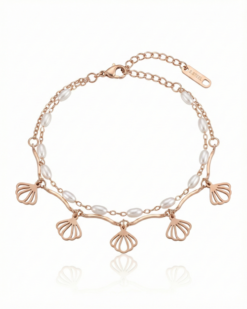Nacreous & Filigree-Pectinid Bracelet