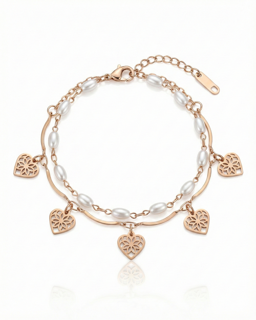 Nacreous & Openwork-Cordiform Bracelet