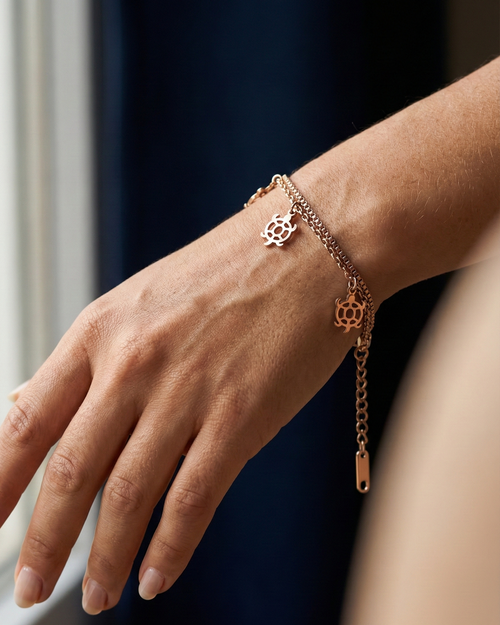 Layered Geometric-Testudinal Bracelet